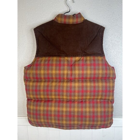 Timberland X Pendleton Wool Puffer Vest XXL Plaid Leather Down Filled Country - Picture 6 of 14